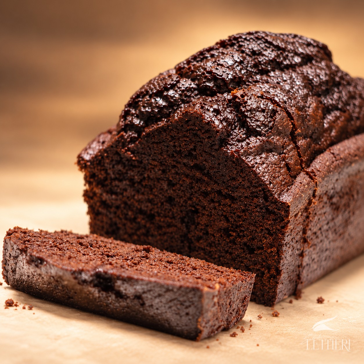 Cake 100% cacau fatiado