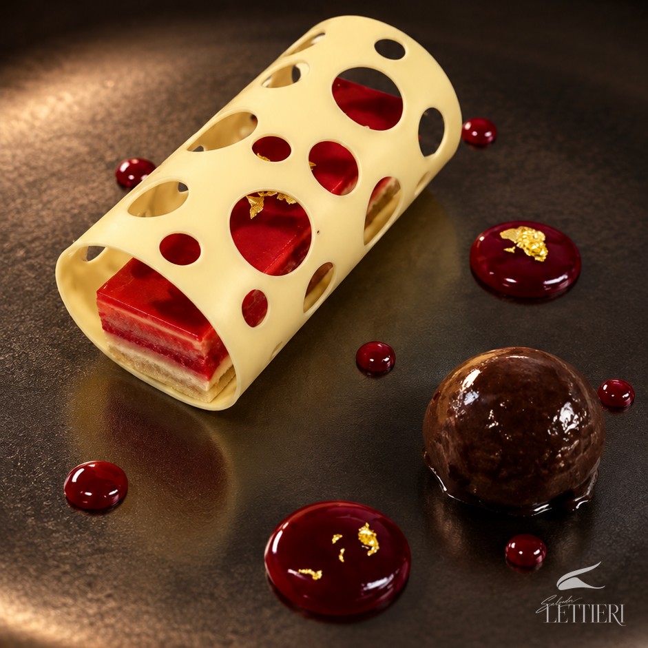 Dessert Opéra revisité de framboise